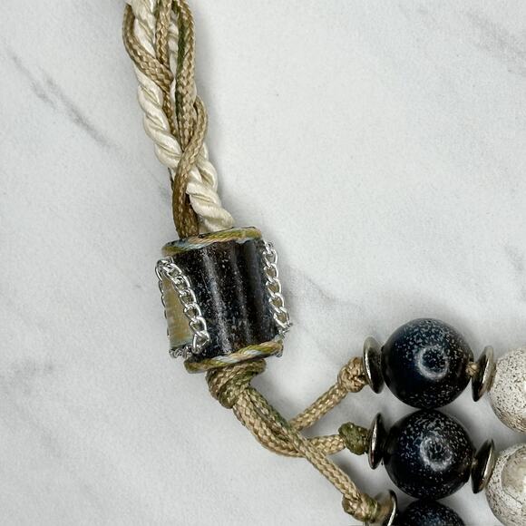 Chunky Beaded Rope Tie Belt Boho Festival Tassels Statement ✨ - Picture 9 of 15